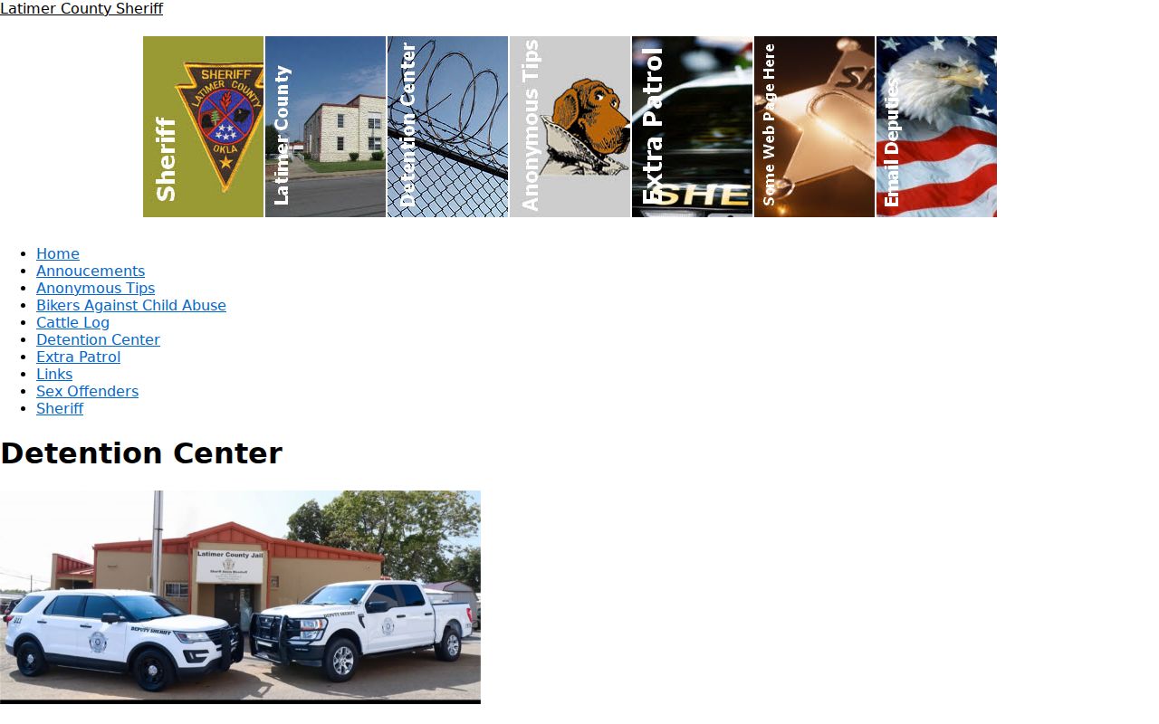 Latimer County detention center information for warrant records